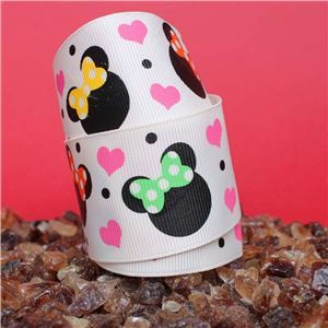 Mouse Head  Ribbon - 39mm Cream